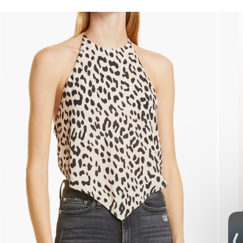 Alice + Olivia SET- Black and Cream Wide Leg Pants and halter Top
